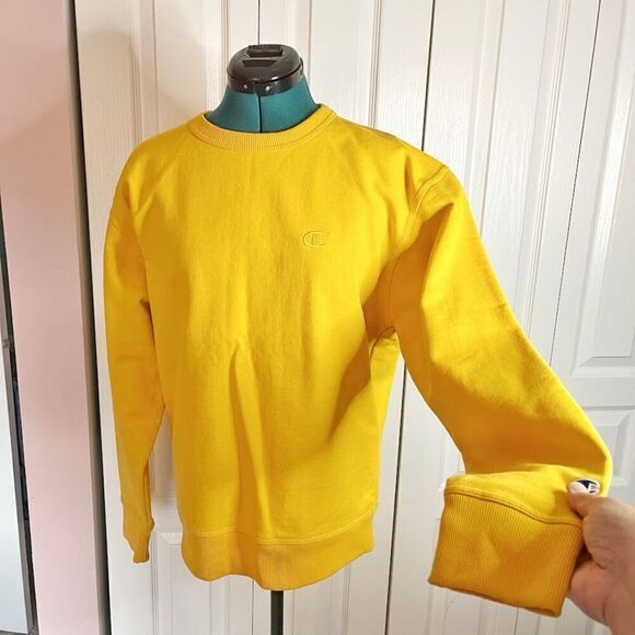 Champion Round Crew Neck Long Sleeve C Logo Vintage Unisex Fleece Sweatshirt - Picture 3 of 12